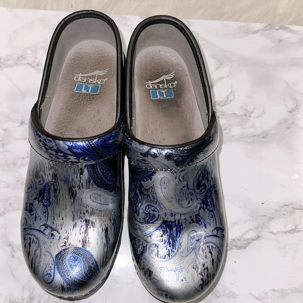 Dansko Blue Artistic Mules - Picture 5 of 11